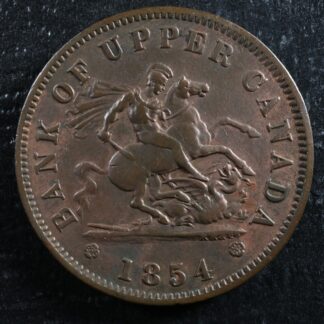 PC-6C1 One Penny 1854 token Plain 4 Bank of Upper Canada Breton 719