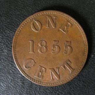 PE-6A2 One Cent 1855 Prince Edward Island token PEI Canada Breton 920