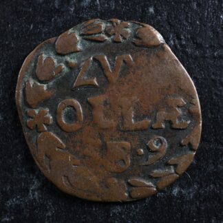 Provincial duit 1639 Zwolle Netherlands Copper