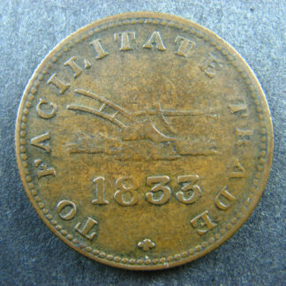 UC-12B2 Halfpenny token 1833 Upper Canada Copper To Facilitate Trade Breton 730