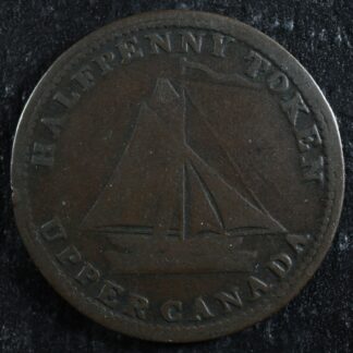 UC-9A4 Halfpenny token 1820 Upper Canada Ontario ship Breton 727
