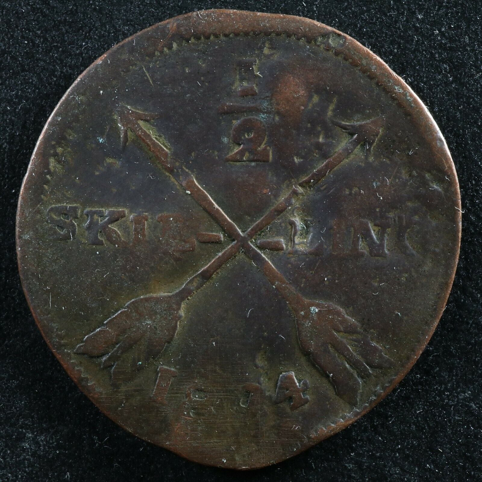 1/2 skilling 1824 Sweden KM#596 copper Suède Sverige – Jetons Canada