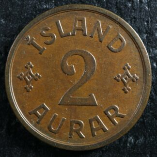 2 aurar 1938 N-GJ Iceland KM#6.1 Bronze Islande Ísland