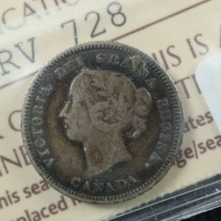5 cents 1883H Obverse 5 Canada ICCS F-12 Queen Victoria silver c ¢ Small date