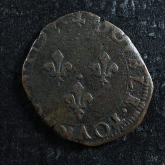 Double tournois 1595P Dijon France Copper Charles X