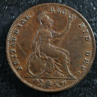 Farthing 1850 Great Britain KM#725 Copper one UK GB Grande-Bretagne 1/4
