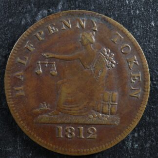 LC-48-17 Halfpenny token 1812 Lower Bas Canada Quebec Tiffin Breton 960