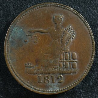 LC-48C1 TF-5 Halfpenny token 1812 Lower Bas Canada Quebec Tiffin Breton 961