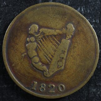 LC-60-24 1820 token Lower Bas Canada Quebec Bust and Harp Breton 1012