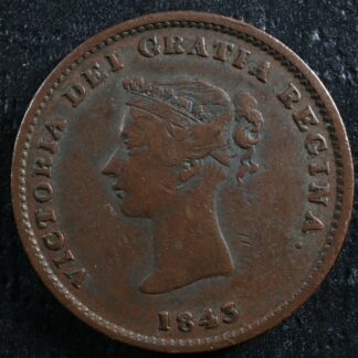 NB-1A1 Halfpenny token 1843 Canada Nouveau New Brunswick Ship Breton 910
