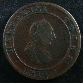 NS-10A Halfpenny Token 1814 Nova Scotia Canada Halifax Breton 882