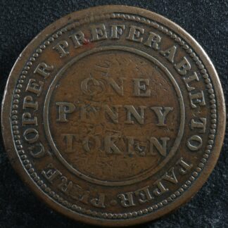 NS-20A1 One penny 1813 token Canada Nova Scotia Copper Breton 962