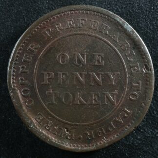 NS-20A4 One penny 1813 token Canada Nova Scotia Copper Breton 962