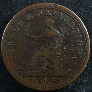 NS-20A4 One penny 1813 token Canada Nova Scotia Copper Breton 962