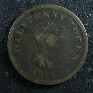 NS-23A4 Halfpenny token 1815 Nova Scotia Canada Ship Breton 888