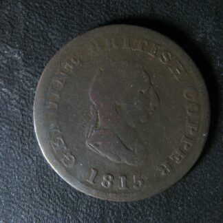 NS-26A1 Halfpenny token 1815 Canada Nova Scotia G. British Copper Breton 887