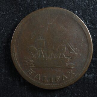 NS-27A1 Halfpenny token 1815 Canada Nova Scotia Halifax ship Breton 889