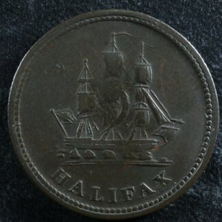 NS-27A3 Halfpenny token 1815 Canada Nova Scotia Halifax ship Breton 889