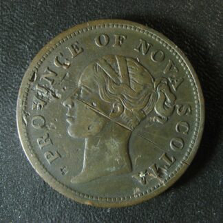 NS-2C1 One Penny token 1840 7 fringes Canada Nova Scotia PNS-603 Breton 873