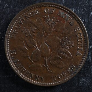 NS-5A1 Halfpenny token 1856 Canada Nova Scotia Mayflower Breton 876