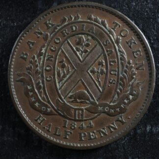 PC-1B1 Halfpenny 1844 token Province of du Canada Montreal Quebec Breton 527