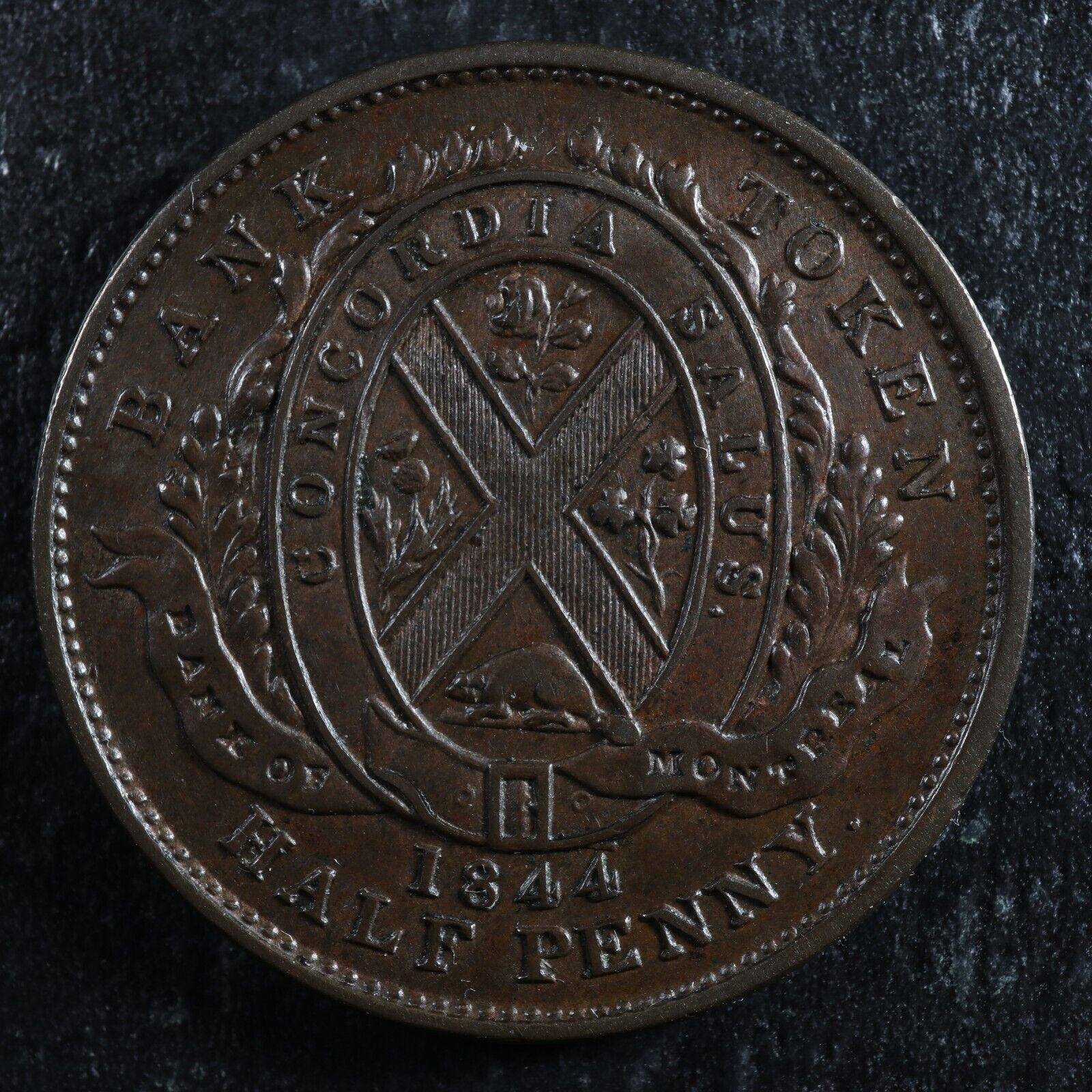 PC-1B5-Halfpenny-1844-token-Province-of-du-Canada-Montreal-Quebec-Breton-527-276032388957-2