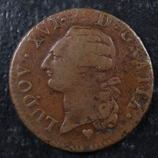 Sol dit "à l'écu" 1791BB Strasbourg France KM#578.4 Copper