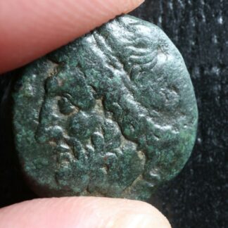 Syracuse Sicily Hieron II AE18 litra -275 to -215 Poseidon trident dolphin