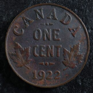 1 cent 1922 Canada one small penny King George V c ¢ F-12 Corr.