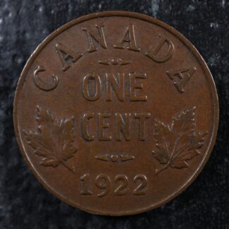 1 cent 1922 Canada one small penny King George V c ¢ VF-30