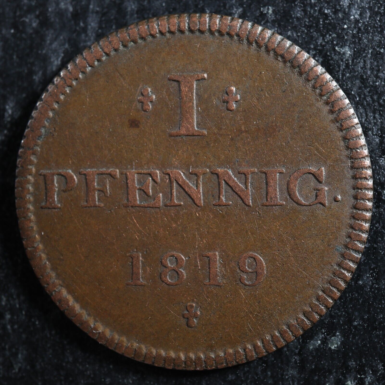 1-pfennig-1819-Frankfurt-am-Main-German-States-KMTn7-Copper-Judenpfennig-275786615718-2