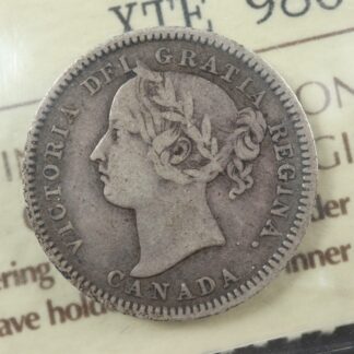 10 cents 1883H Canada ICCS F-15 silver coin Queen Victoria c ¢