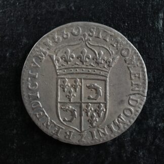 1/12 écu du Dauphiné au buste juvénile 1660Z Grenoble France KM#210 silver