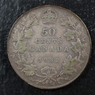 50 cents 1932 Canada King George V half dollar c ¢ VG-10