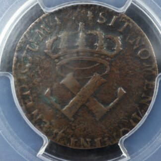 9 deniers 1722/1H French Colonies Colonial USA PCGS VF det New France Ex. Martin