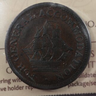 AM-1A4 ICCS AU-50 Halfpenny token Pure Copper preferable Canada ship Breton 966