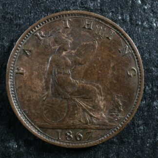 Farthing-1867-Great-Britain-KM7472-Bronze-one-UK-GB-Grande-Bretagne-14-275076367558-2