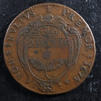 French AE jeton 1674 Nancy Lorraine King Charles IV France