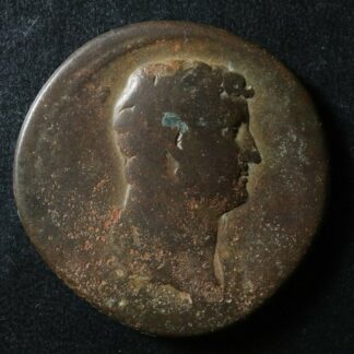 Hadrian-Sestertius-133-135-Roma-spear-scroll-Rome-RIC-2042-Hadrien-Sesterce-274635083708-2