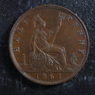 Half penny 1861 Great Britain KM#748.2 Bronze UK GB Grande-Bretagne 1/2