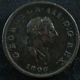 Halfpenny 1806 Great Britain KM#662 copper one GB Grande-Bretagne 1/2