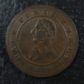 LC-12 Halfpenny token 1816 Montreal Quebec Lower Bas Canada Ship Breton 531