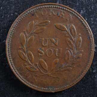 LC-25A1 Bouquet Sou token Montreal Lower Bas Canada Quebec Breton 683