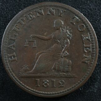 LC-46A3 Halfpenny token 1812 Lower Bas Canada Quebec Tiffin Breton 960
