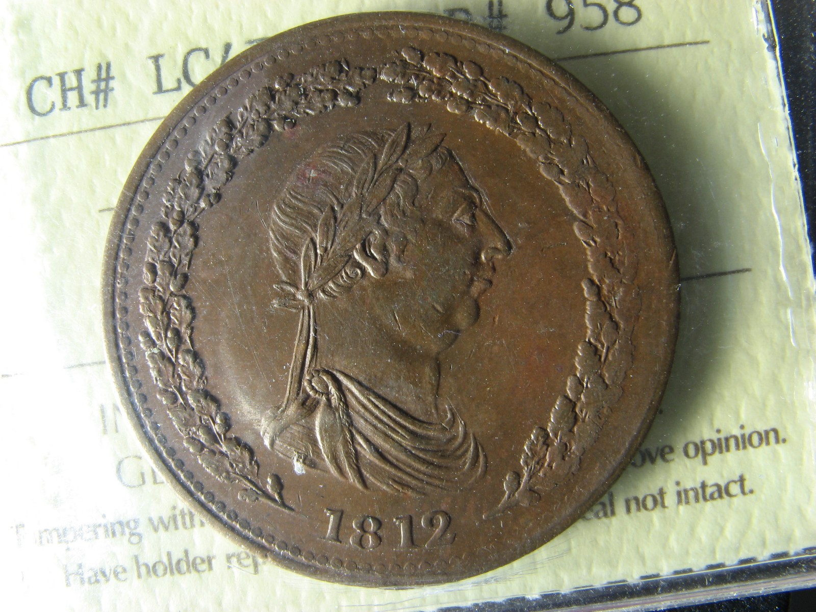 LC-47B1-ICCS-MS-60-One-Penny-token-1812-Lower-Bas-Canada-Tiffin-TF-34-Breton-958-278318433678-2