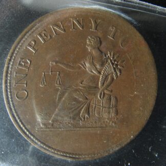 LC-47B1 ICCS MS-60 One Penny token 1812 Lower Bas Canada Tiffin TF-34 Breton 958