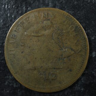LC-48-10 Halfpenny token 1812 Lower Bas Canada Quebec Tiffin Breton 960