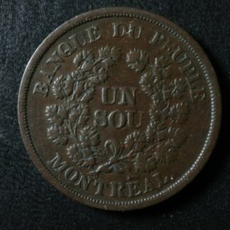 LC-5A5 Un Sou token Lower Bas Canada Quebec Banque du Peuple Breton 715