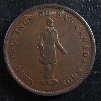 LC-9A2 One Penny token Deux sous 1837 Bas Lower Canada City Bank Breton 521