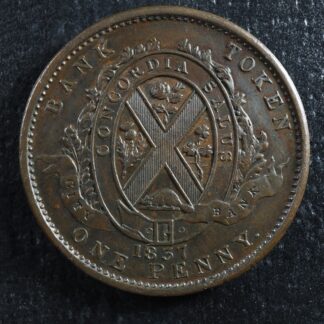 LC-9A3 One Penny token Deux sous 1837 Bas Lower Canada City Bank Breton 521